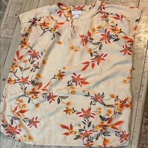 Liz Claiborne Floral Blouse with Yellow and Red